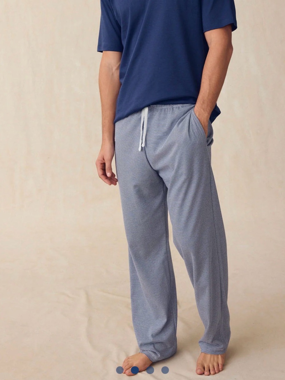 Lake Pajamas Striped Navy Casual Lounge Sleep Pant with Drawstring